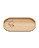 Holztablett Blumen und Gräser