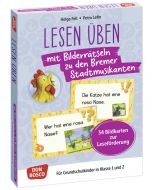 Lesen üben mit Bilderrätseln zu den Bremer Stadtmusikanten. 34 Bildkarten zur Leseförderung
