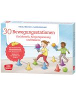 30 Bewegungsstationen für Motorik, Körperspannung und Balance. Bildkarten für Kinder von 3 bis 8