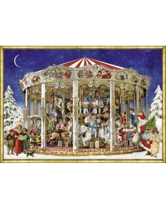 A4-Wand-Adventskalender – Nostalgisches Weihnachtskarussell
