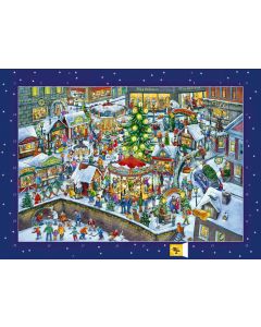 Wand-Adventskalender – Wimmeliger Weihnachtsmarkt