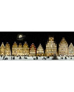 Wand-Adventskalender – Weihnachtliches Stadtpanorama