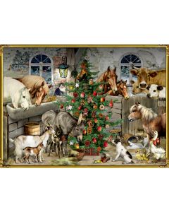 Wand-Adventskalender – Nostalgische Weihnachten bei den Tieren im Stall