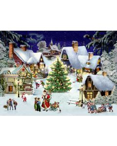 A4-Wand-Adventskalender – Weihnachten im Dorf