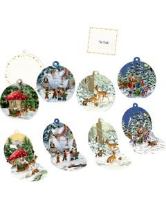 Nostalgische Geschenkanhänger - Pop-up mit Kuvert