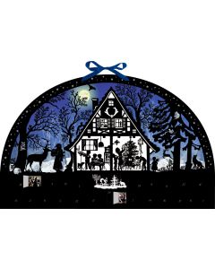 Wand-Adventskalender – Lichterbogen Weihnachtswald