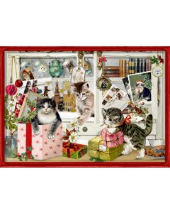 A4-Wand-Adventskalender – Katzen-Weihnacht