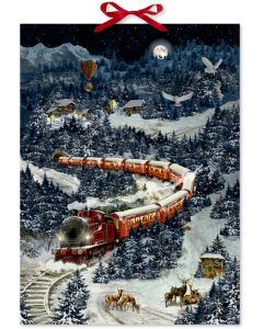 Wand-Adventskalender – Weihnachtsexpress in Winterlandschaft