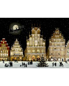 A4-Wand-Adventskalender – Weihnachtliches Stadtpanorama