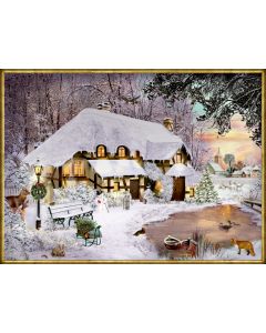 A4-Wand-Adventskalender – Winterliches Cottage