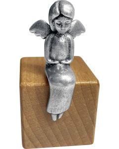 Engelfigur auf Holzwürfel – Dein Schutzengel ist bei dir