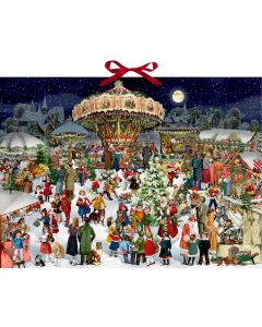 Wand-Adventskalender – Nostalgischer Weihnachtsmarkt