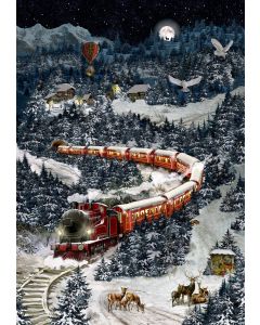 A4-Wand-Adventskalender – Weihnachtsexpress in Winterlandschaft