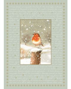 A4-Wand-Adventskalender – Marjoleins Rotkehlchen