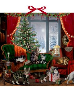 Wand-Adventskalender – Katzen am Fenster