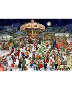 A3-Wand-Adventskalender – Nostalgischer Weihnachtsmarkt