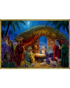 A3-Wand-Adventskalender – An der Weihnachtskrippe