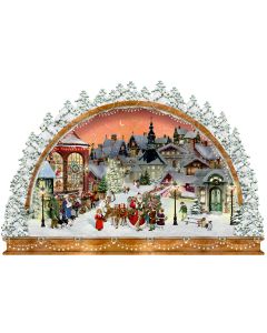 A3-Wand-Adventskalender – Nostalgischer Lichterbogen