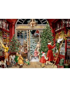 A4-Wand-Adventskalender – Nostalgischer Weihnachtsladen