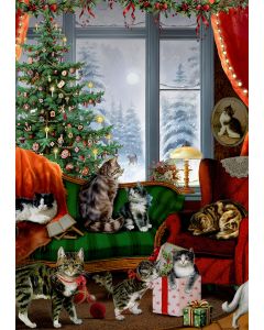 A4-Wand-Adventskalender – Katzen am Fenster