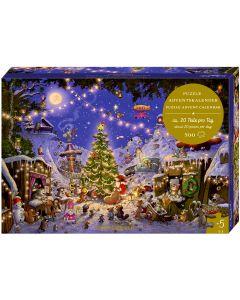 Puzzle-Adventskalender – Weihnachtsmarkt der Tiere