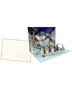 Pop-up-Grußkarte – Nostalgische Weihnachtszeit