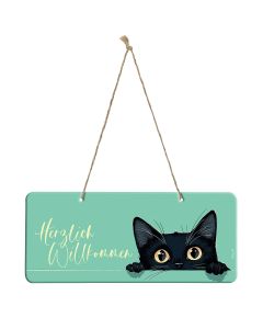 Deko-Schild »Katzengruß«