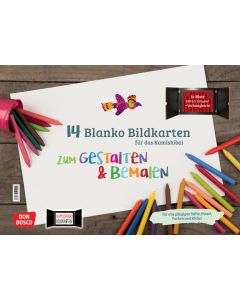 14 Blanko Bildkarten zum Gestalten & Bemalen für das Kamishibai