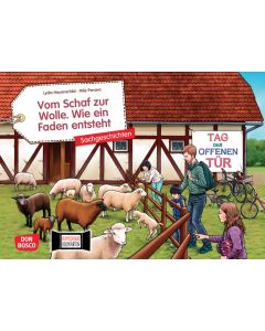 Vom Schaf zur Wolle. Wie ein Faden entsteht. Kamishibai Bildkartenset.