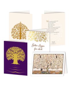 4er-Set Klappkarten »Lebensbaum«