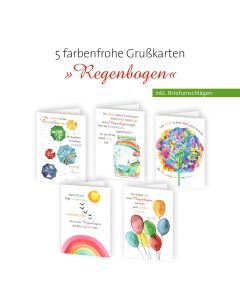 5er-Set Grußkarten »Regenbogen«