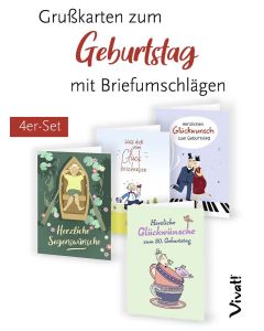 4er-Set Grußkarten »Herzliche Segenswünsche zum Geburtstag«