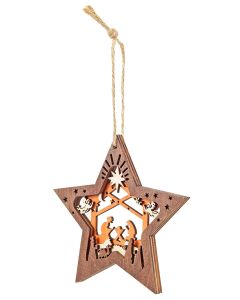 Holz-Anhänger mit Krippe »Heilige Nacht«