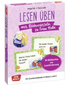 Lesen üben mit Bilderrätseln zu Frau Holle. 34 Bildkarten zur Leseförderung