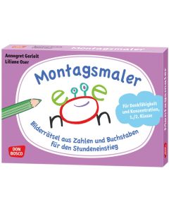 Montagsmaler. Bilderrätsel aus Zahlen und Buchstaben für den Stundeneinstieg