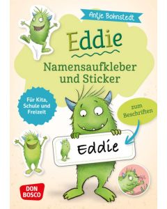 Eddie-Namensaufkleber und Sticker für Kita, Schule und Freizeit