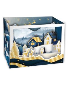 Weihnachtskarte Pop-Up - Winterliche Dorfidylle