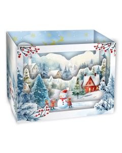 Weihnachtskarte Pop-Up - Winterfreude im Schnee