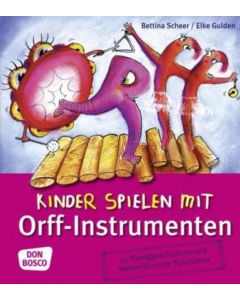 Kinder spielen mit Orff-Instrumenten