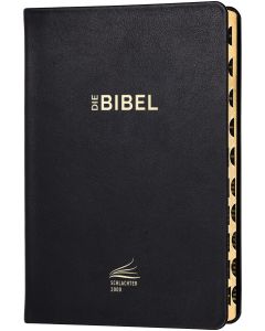 Schlachter 2000 Bibel – Standardausgabe (Kalbsleder, flexibler Einband, schwarz, Goldschnitt, mit Griffregister)
